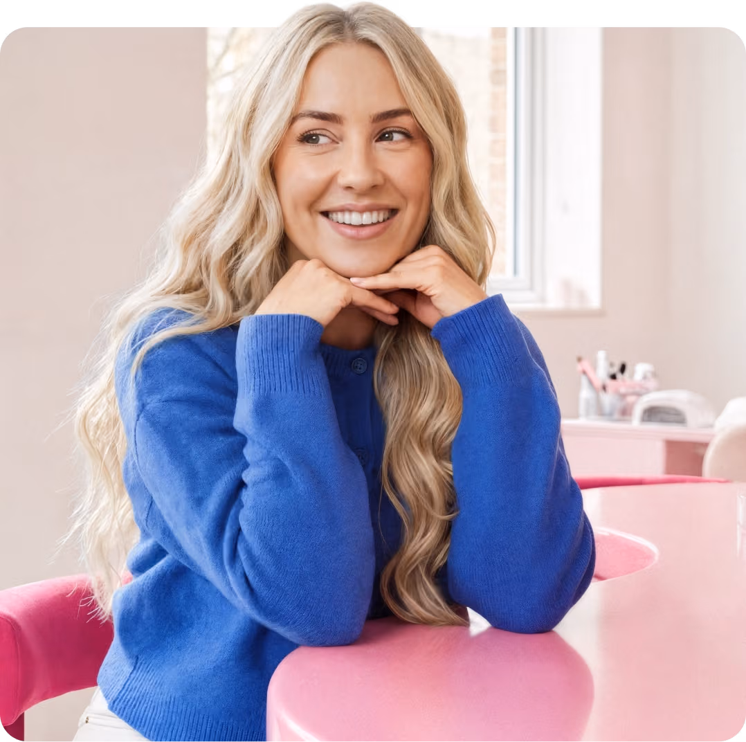 woman sitting at a table
